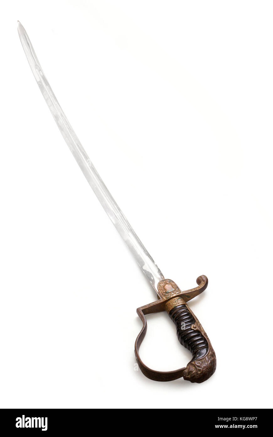 German officer saber (sabre).The 19th - 20th century. Germany. Path on the white background. Stock Photo