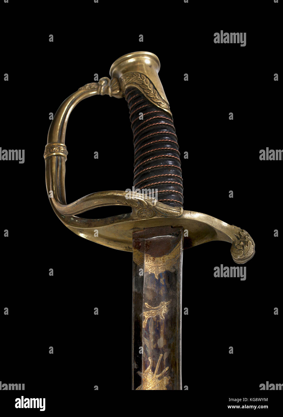 French infantry saber (sabre) of General Staff officer. 1845. France. Path on the white background. Stock Photo