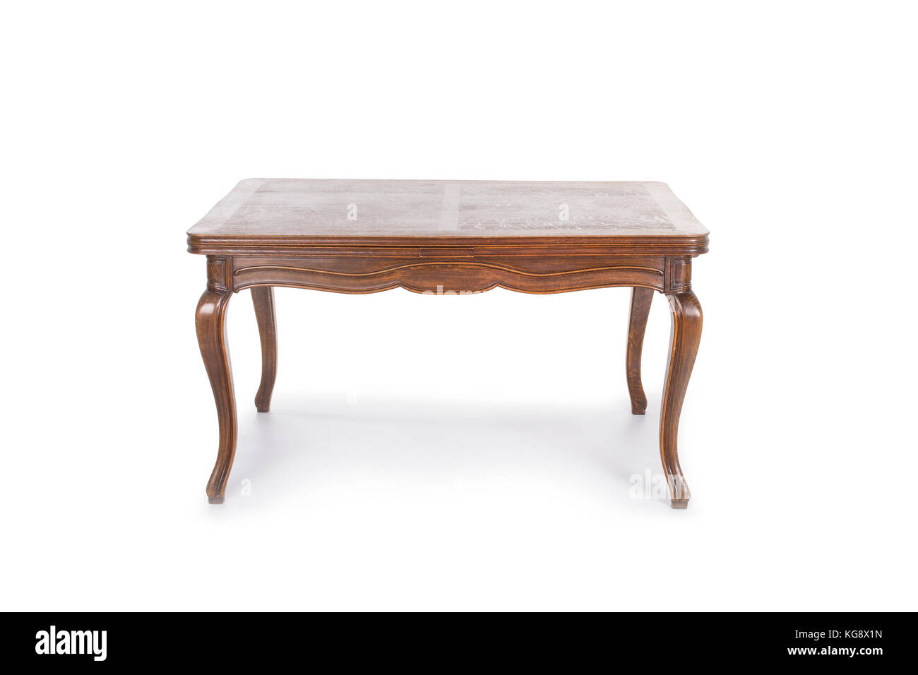 Antique home table on the white background Stock Photo