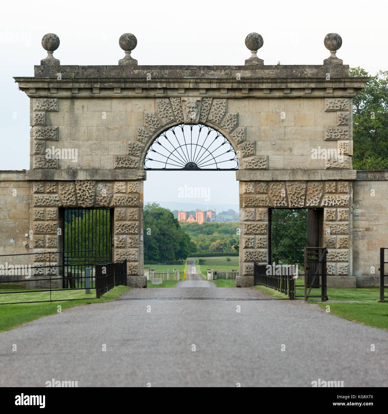 Ripon Cathedral From Fountains Abbey Stoodley Park Gate Arch Stock Photo