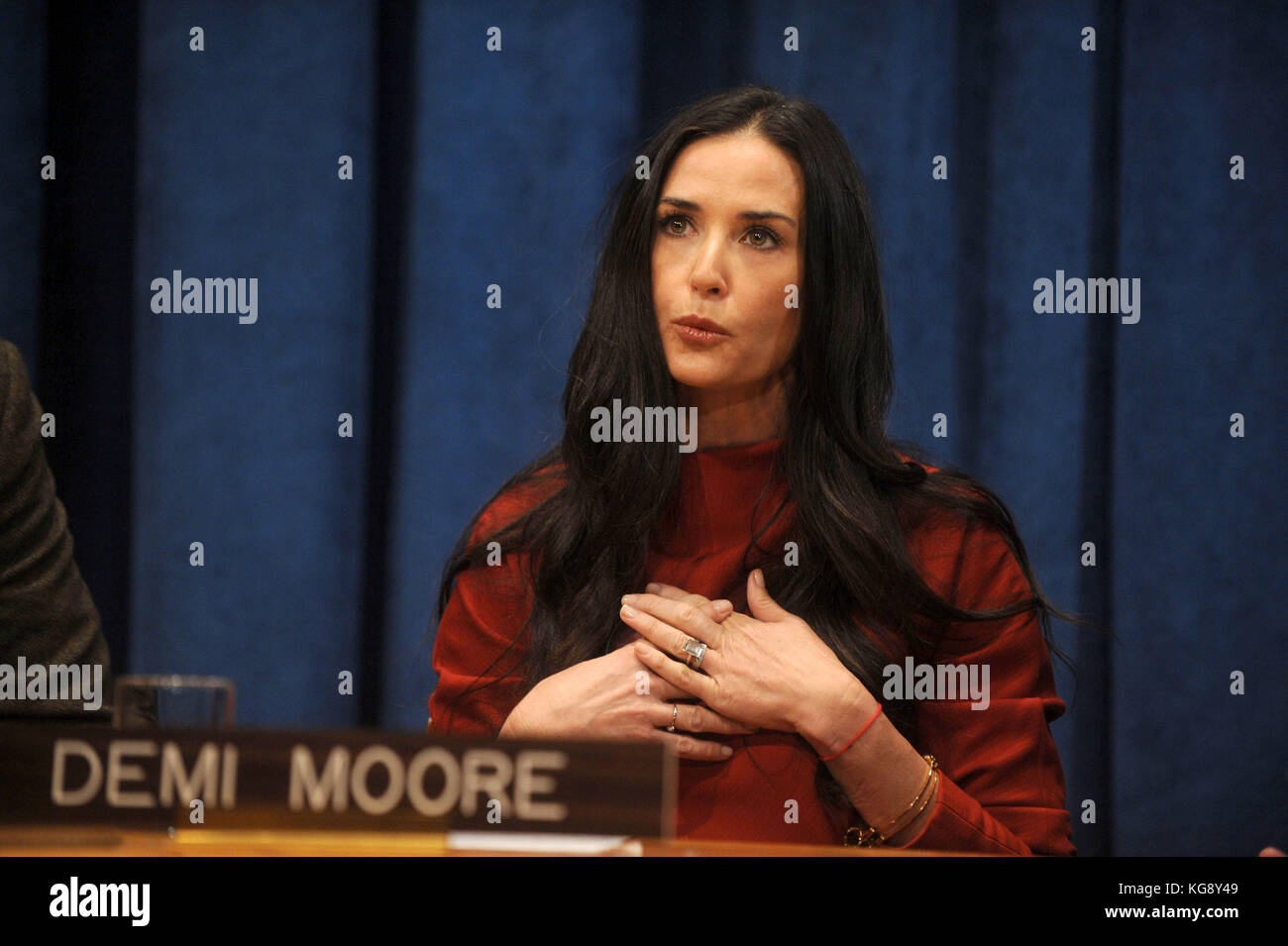 NEW YORK NOVEMBER 04 UN Secretary General Ban KiMoon along with US actress Demi Moore and