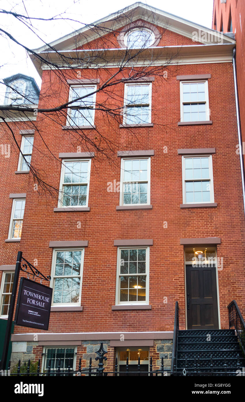A newly renovated townhouse for sale on Prince Street in Nolita, Lower Manhattan Stock Photo