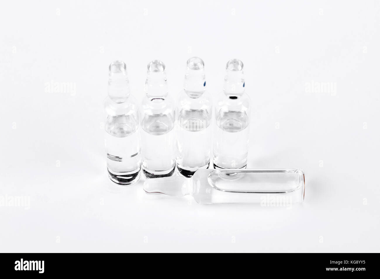 Five medical ampoules, one lying Stock Photo Alamy