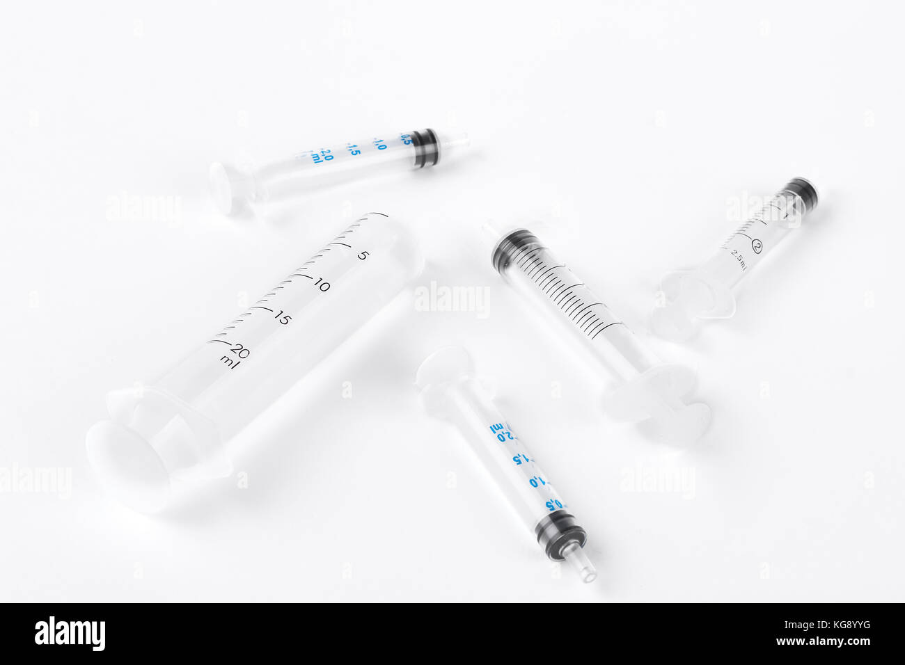 Group of syringes without needles. Stock Photo
