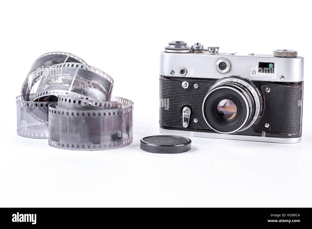 Old film tape and camera Stock Photo Alamy