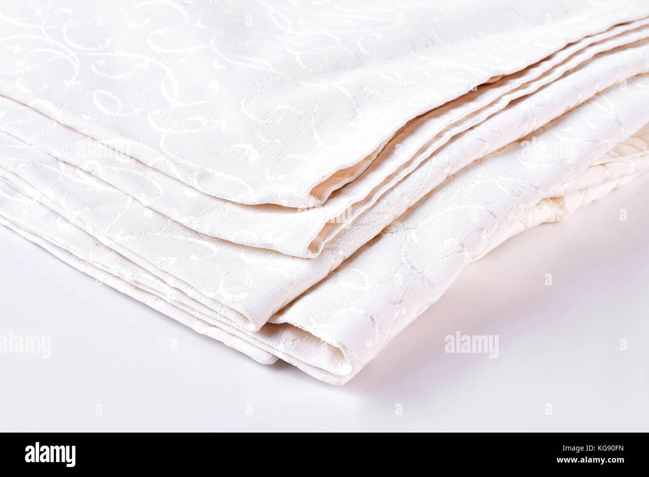 Stack of bed natural linen clothing Stock Photo Alamy
