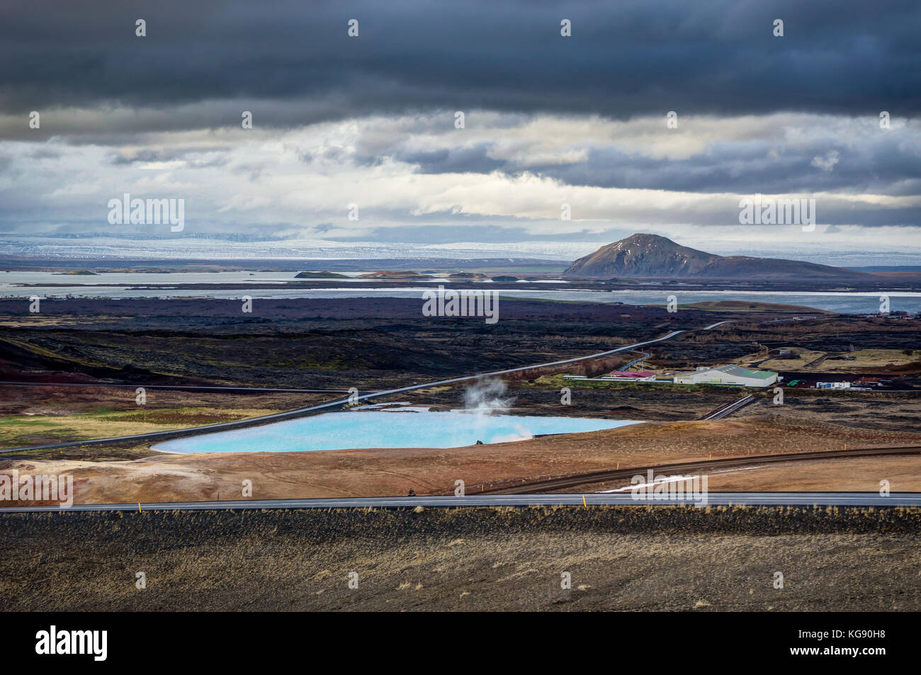 Hverir geothermal area also called Blue Lake near Myvatn Iceland Stock Photo