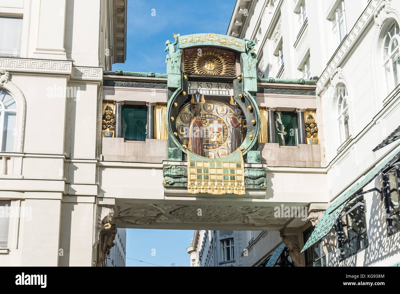 The Ankeruhr clock in Vienna Stock Photo Alamy