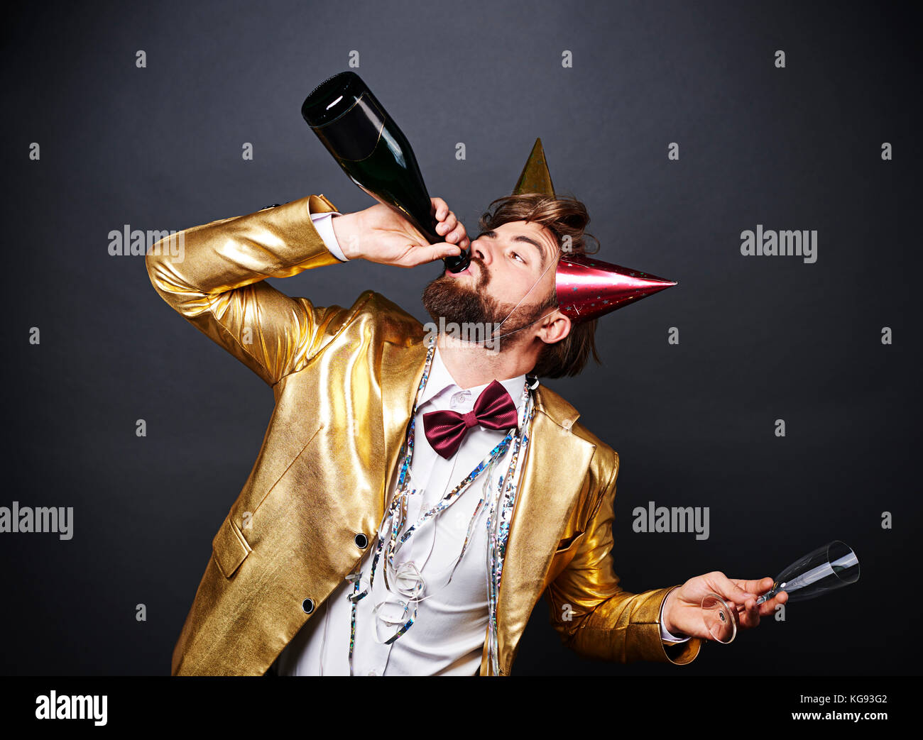 Man drinking a lot of alcohol Stock Photo Alamy