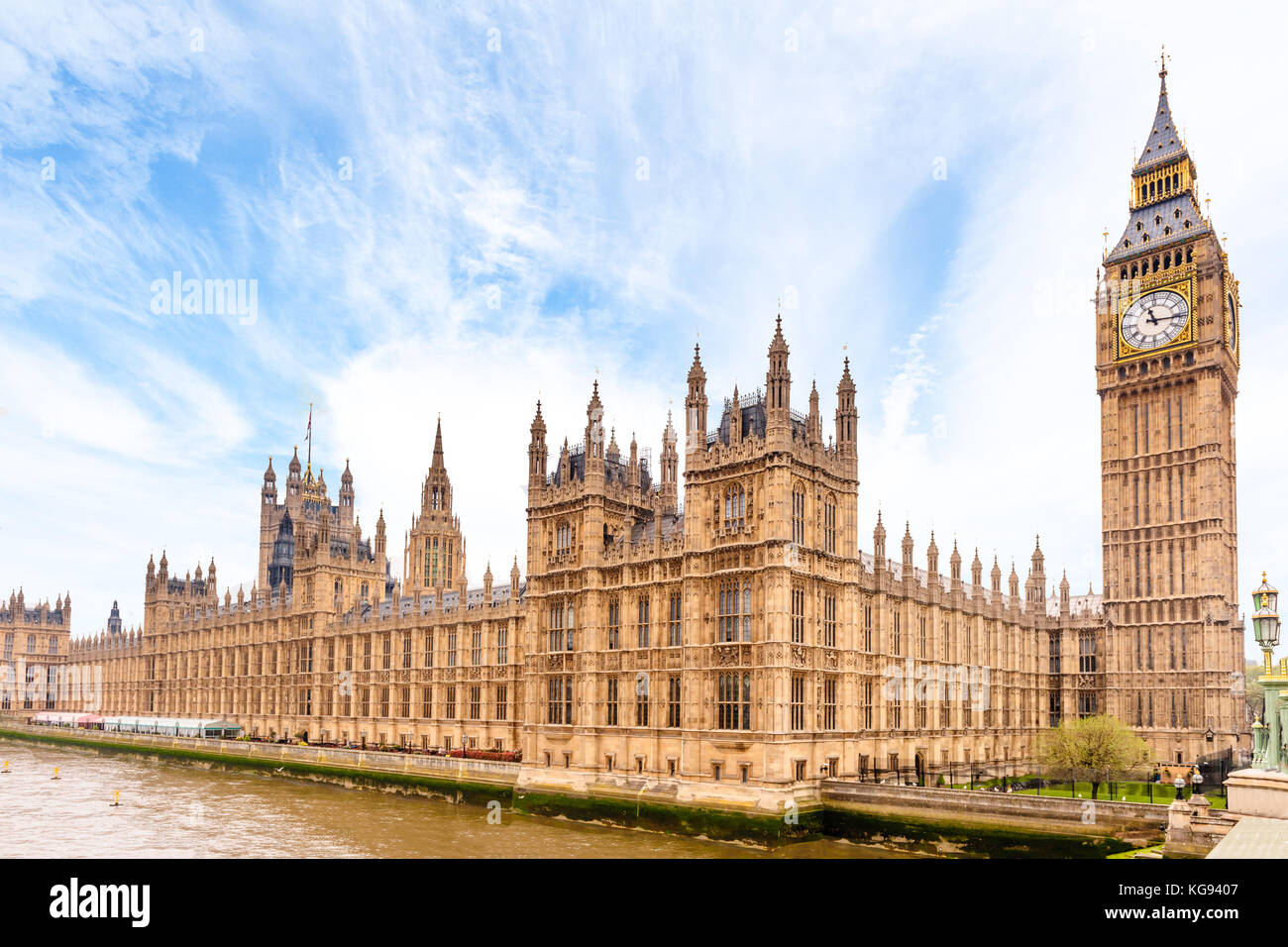 Houses of Parliament and Big Ben in London Stock Photo
