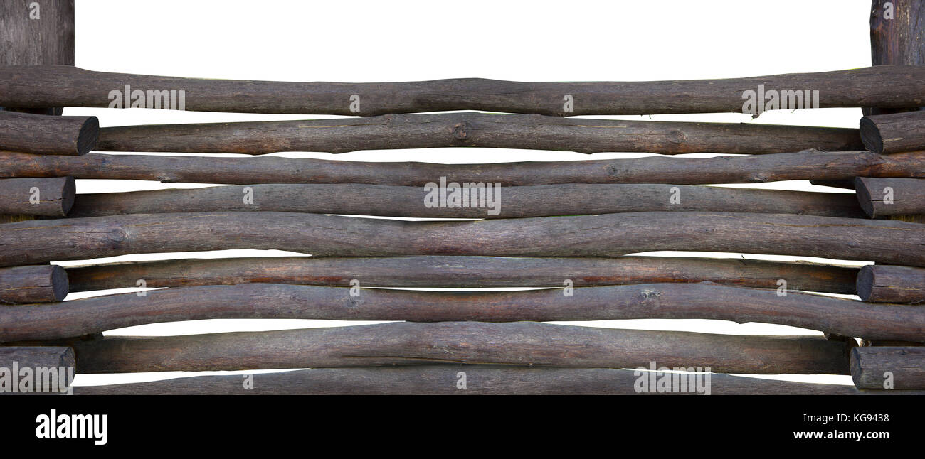 Old wooden fence isolated on white background. With clipping path Stock ...