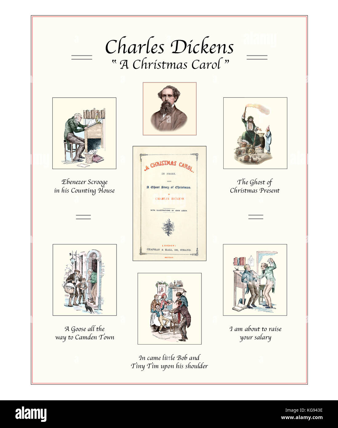 Charles Dickens 'A Christmas Carol' Design Stock Photo