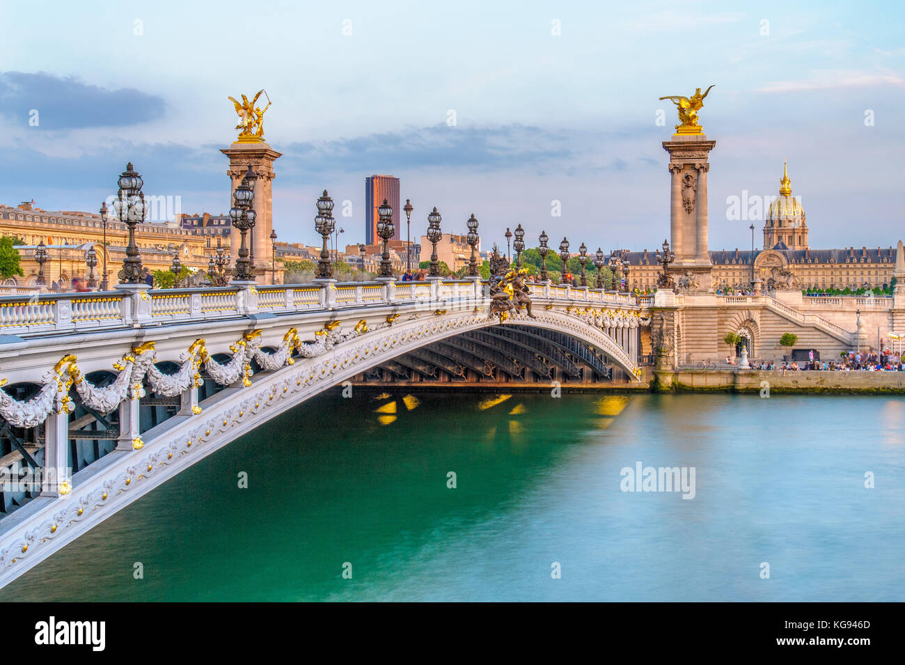 Alexandre 3 Bridge in paris, france Stock Photo