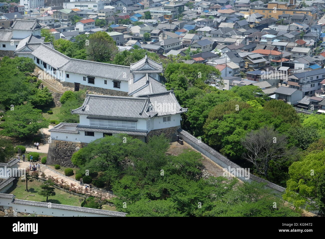 Himeji Castle in Japan is one of the finest examples of Japanese castle architecture. Stock Photo