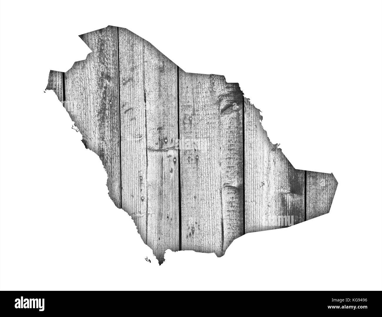 Map of Saudi Arabia on weathered wood Stock Photo - Alamy