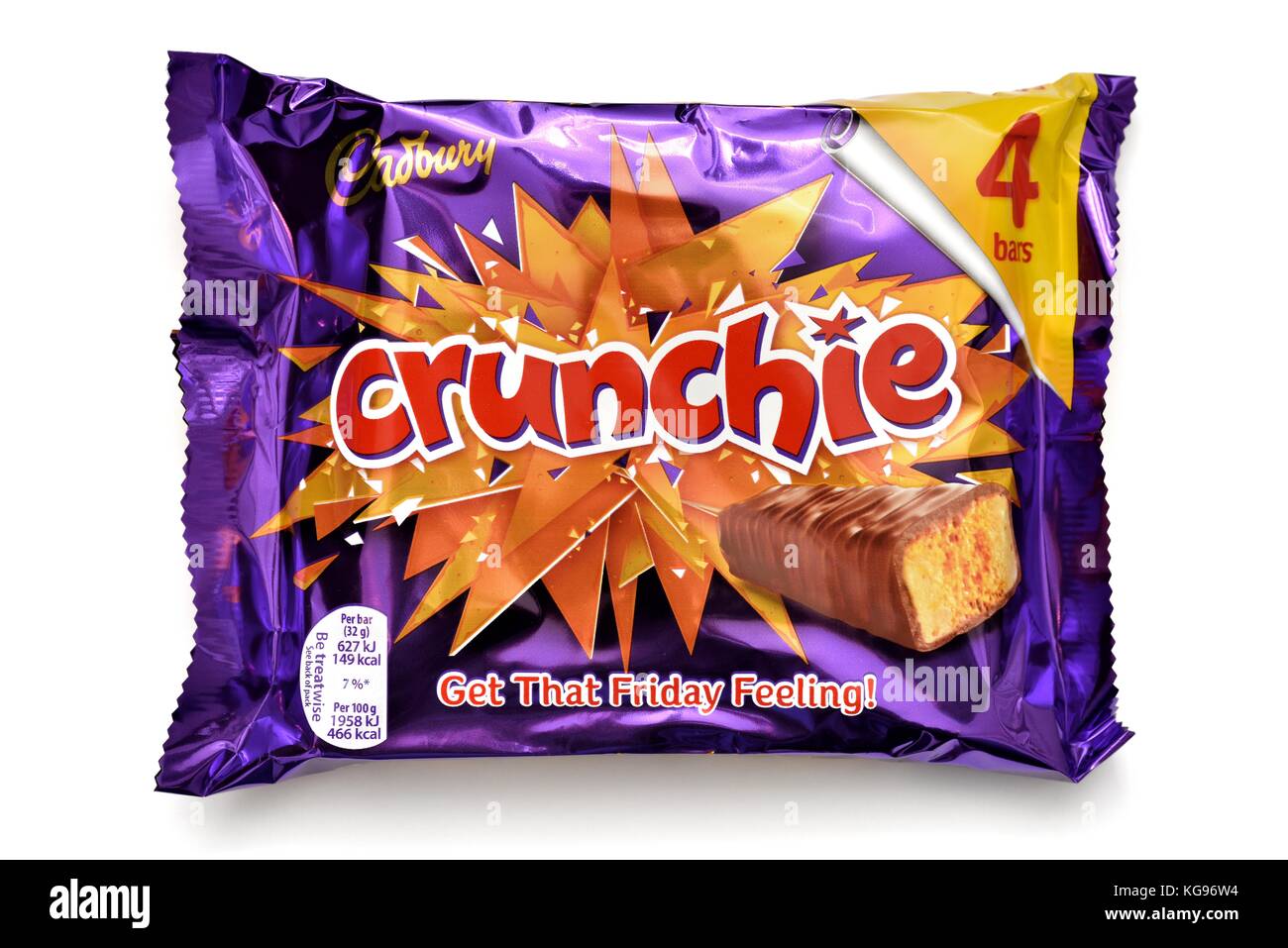 Cadbury crunchie 4 bar pack Stock Photo