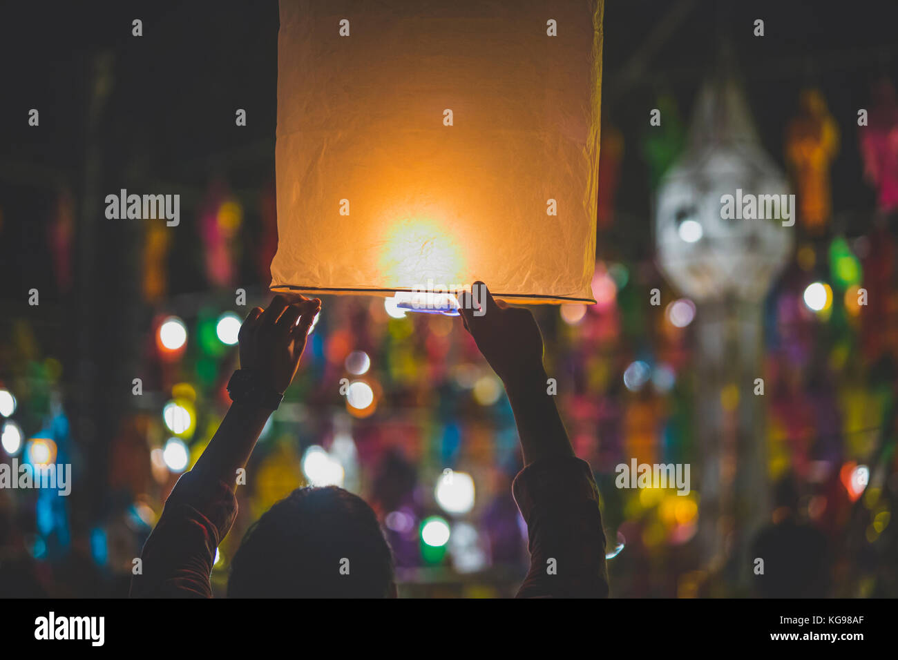 Loy Krathong Festival Themed Photo Stock Photo
