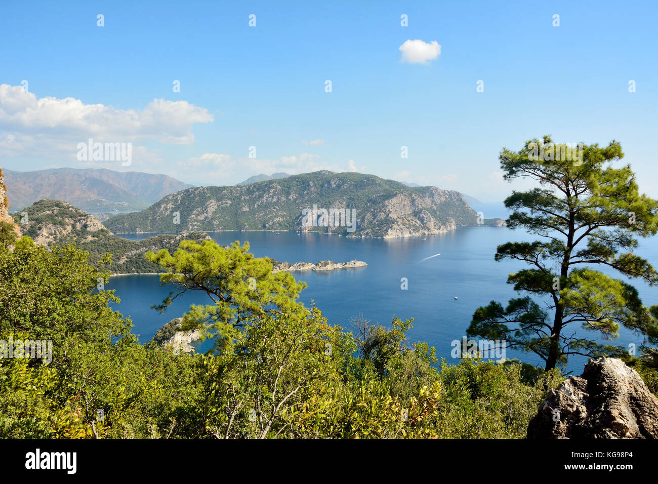 Mediterranean coast near Marmaris resort town in Turkey. Stock Photo