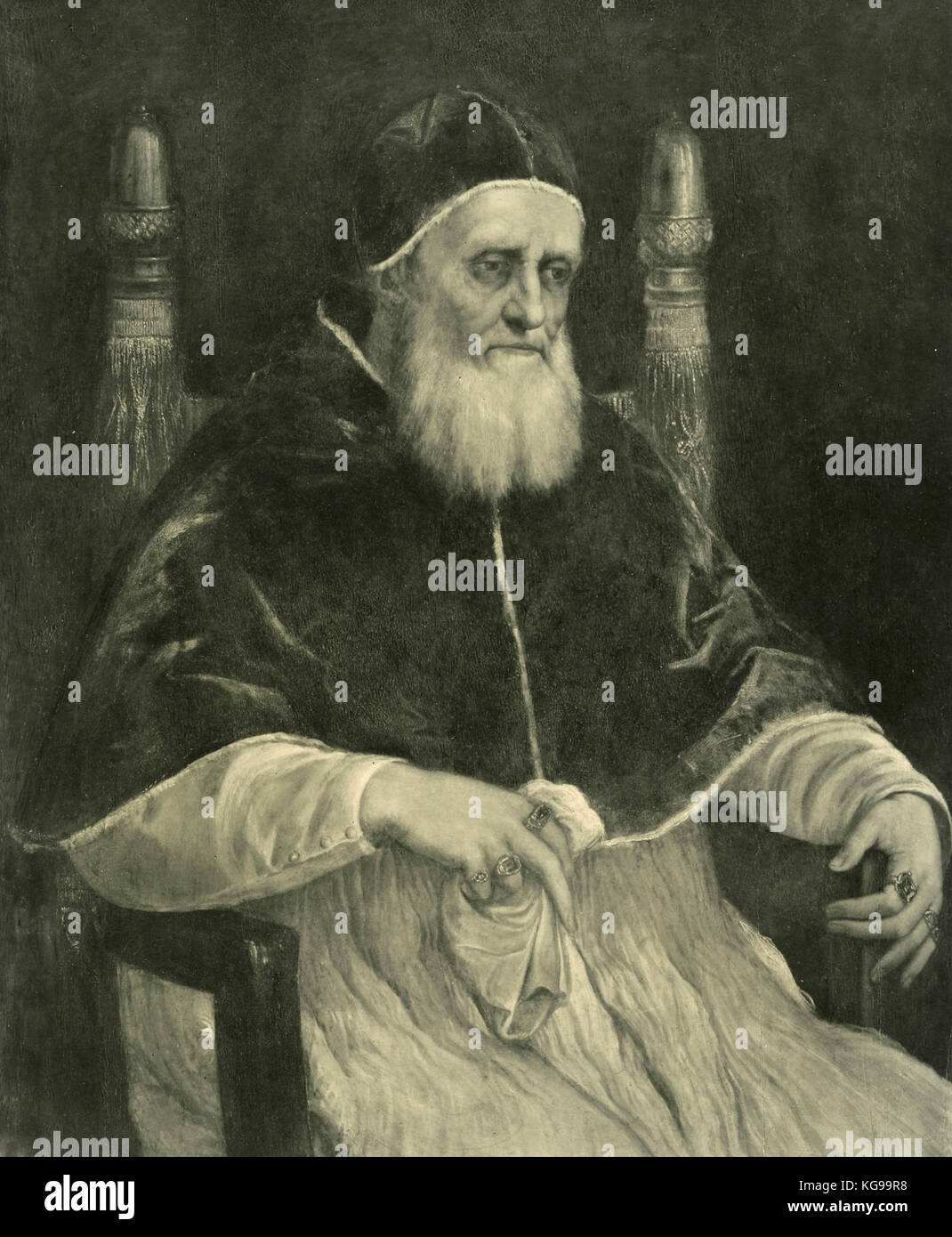 Portrait of Pope Julius II, painted by Raphael Stock Photo