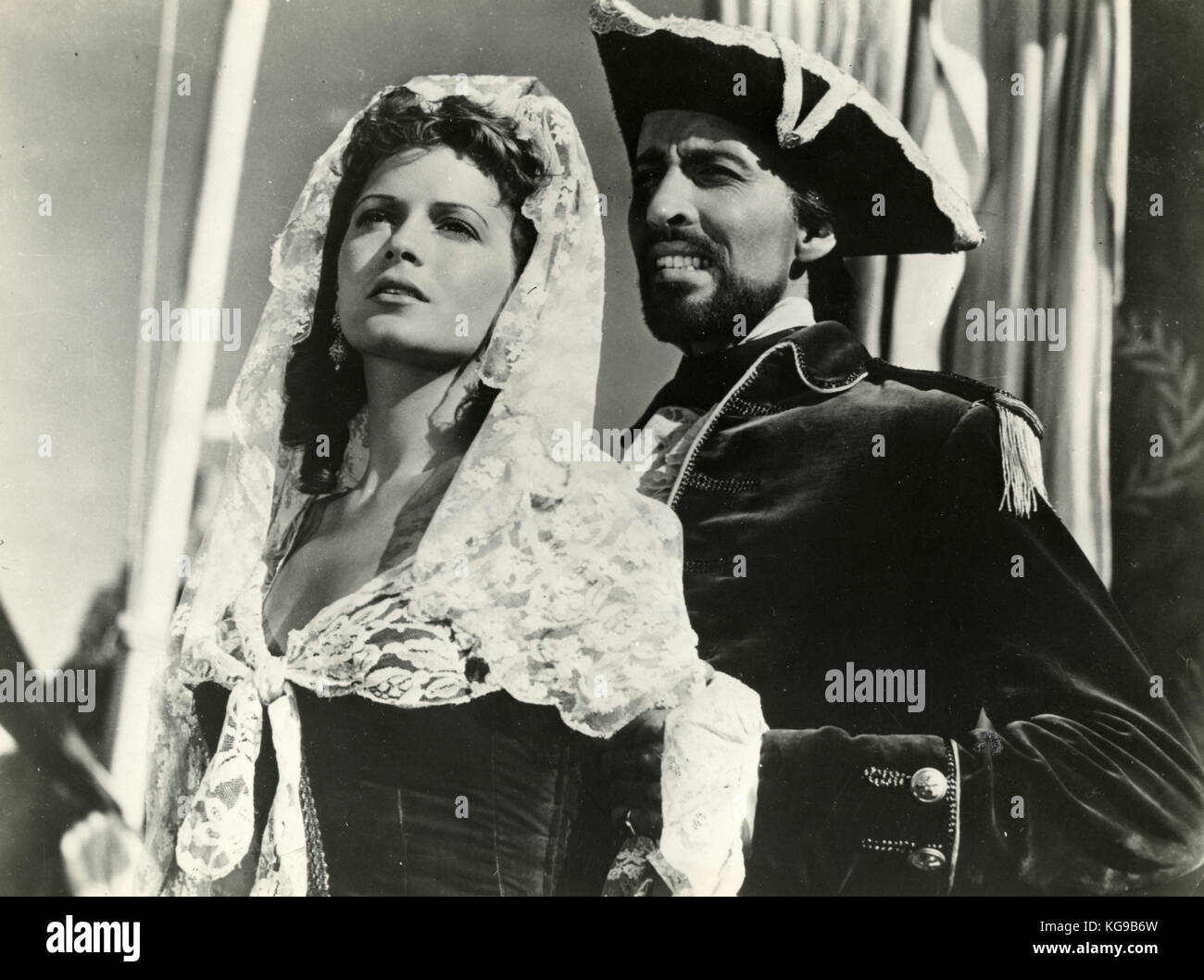 Actress Eva Bartok in the movie The Crimson Pirate (1952) Stock Photo