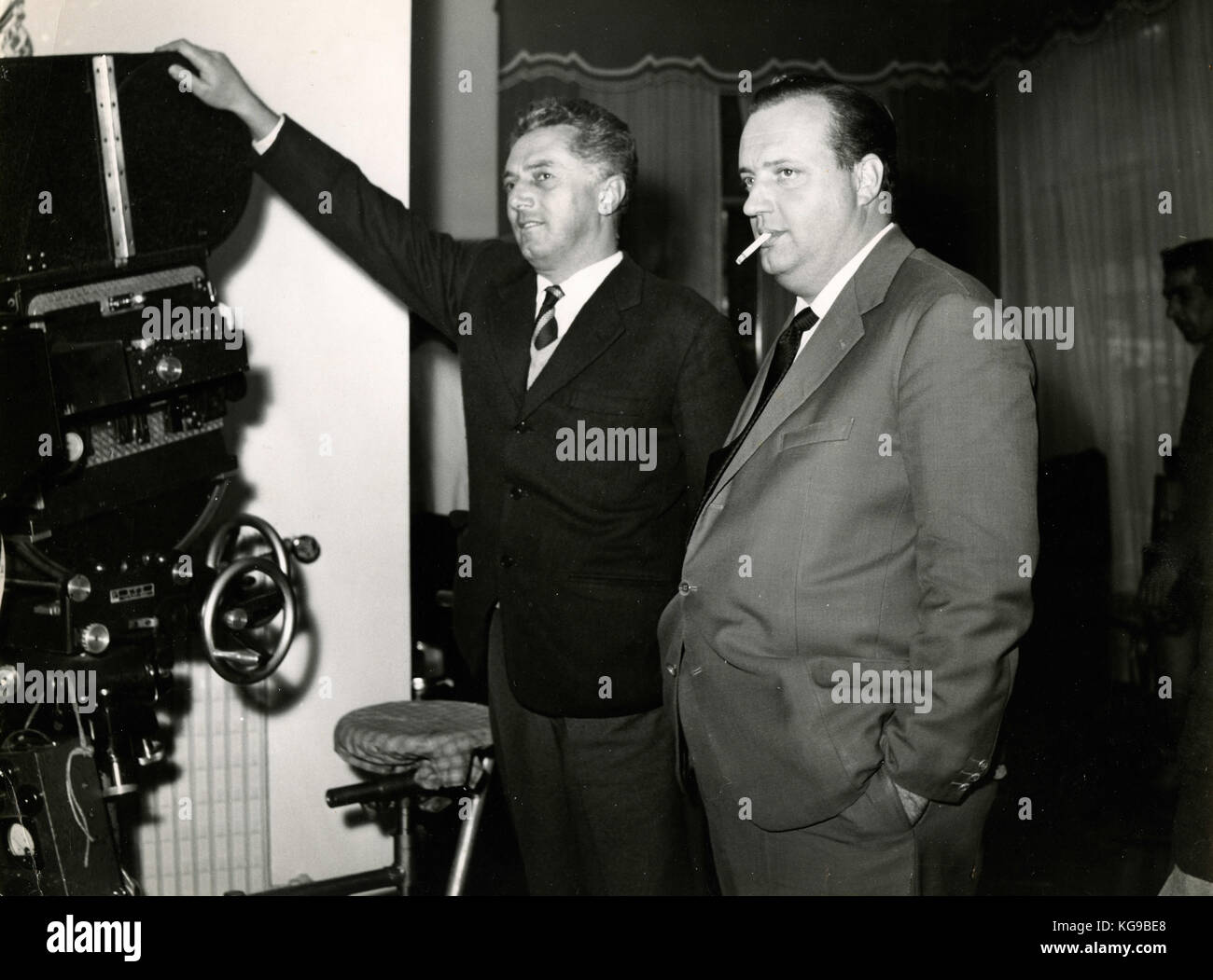 Italian film makers Mario CecchiGori and Dino Risi Stock Photo Alamy