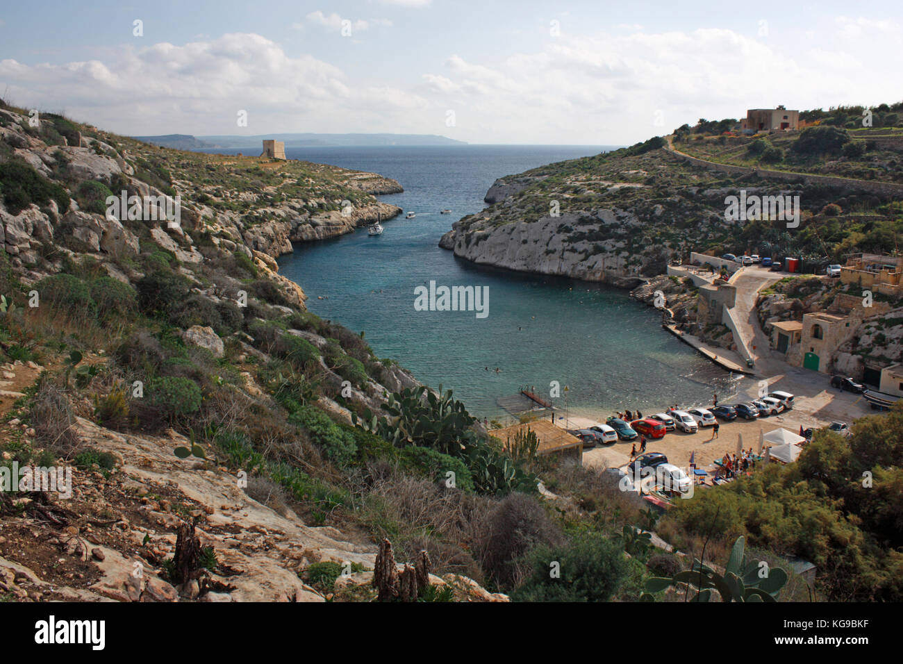 Mediterranean travel. Mgarr ix-Xini beach in Gozo, Malta Stock Photo
