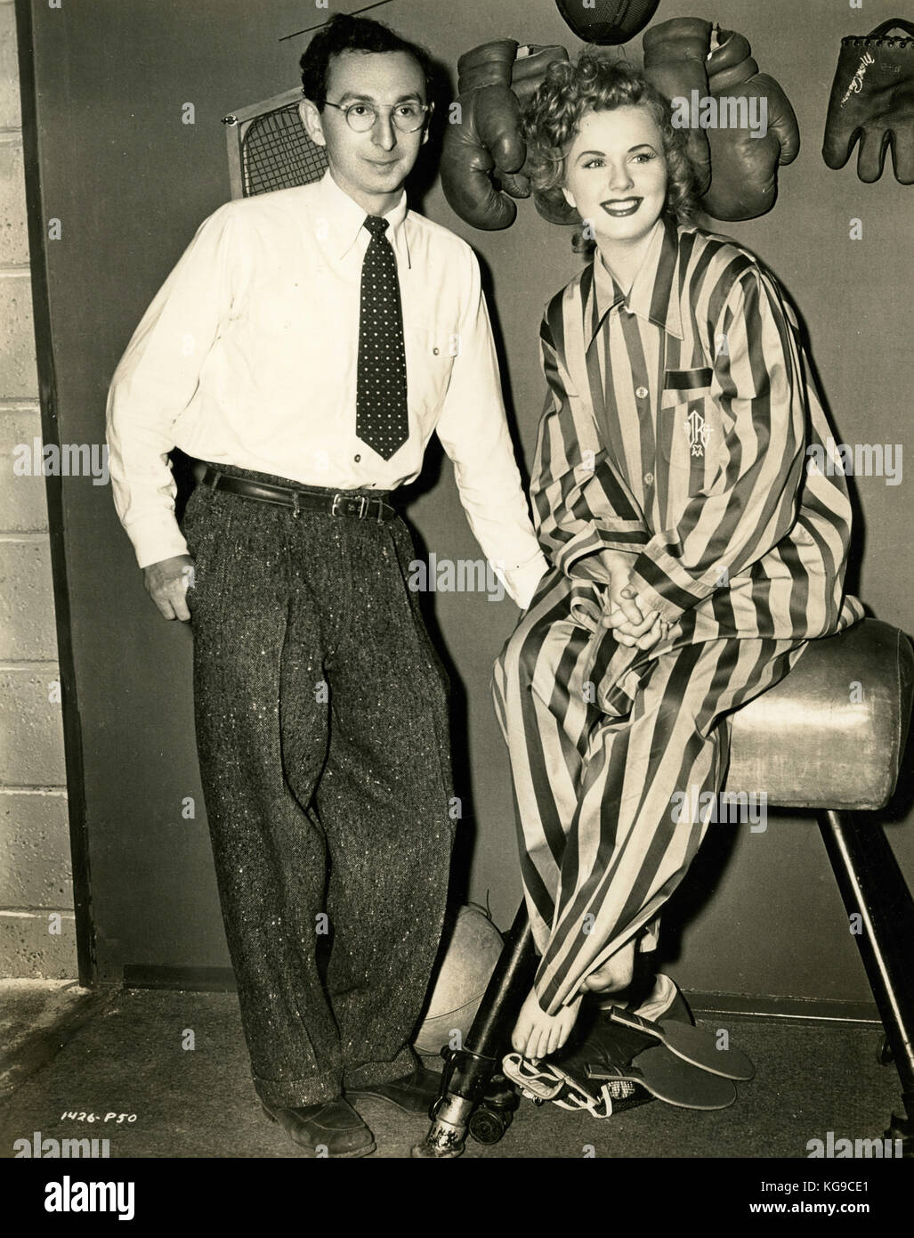 Director Charles David and Deanna Durbin in the film Lady on A Train, 1946 Stock Photo
