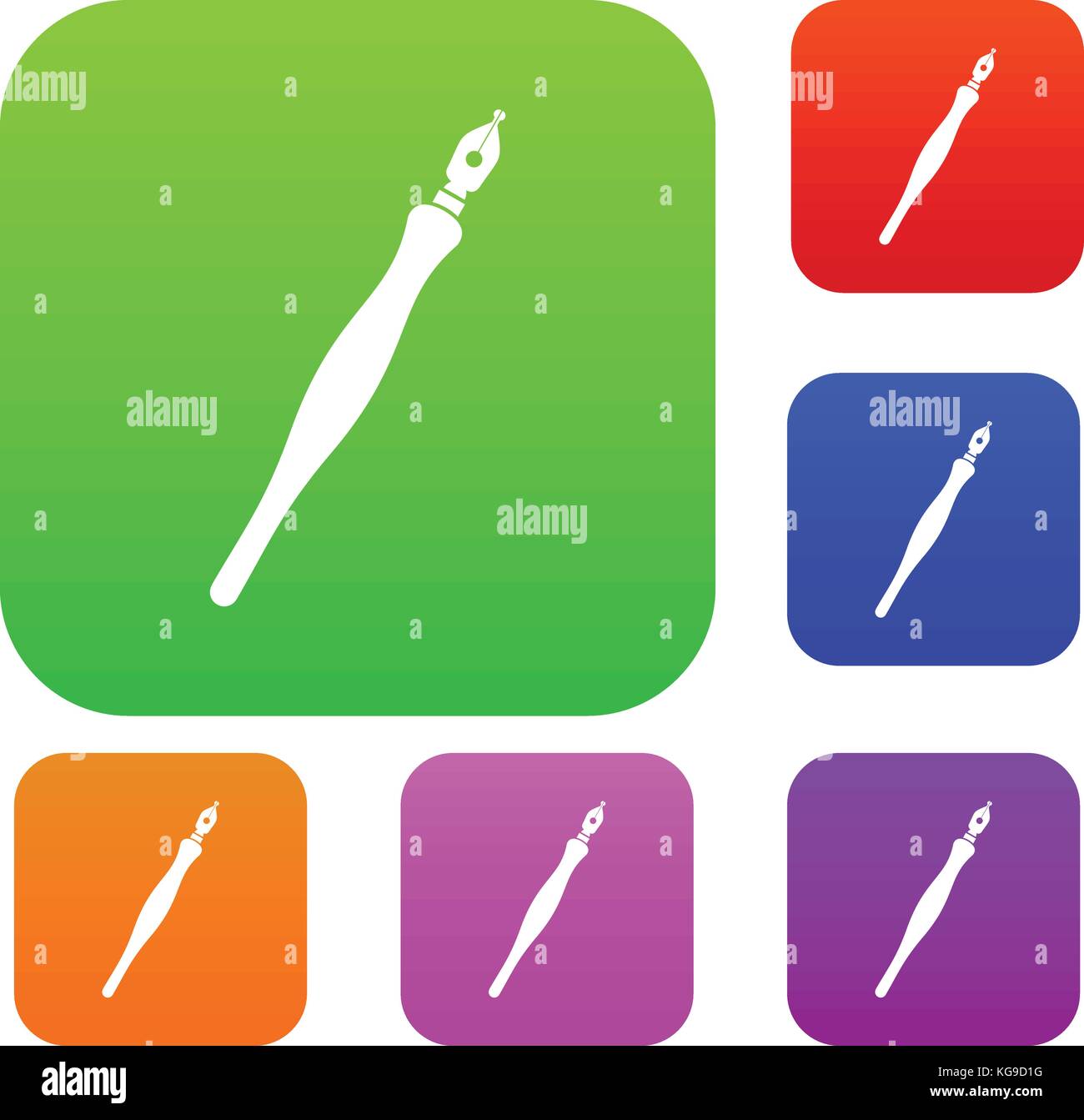 Fountain pen set color collection Stock Vector Image & Art - Alamy