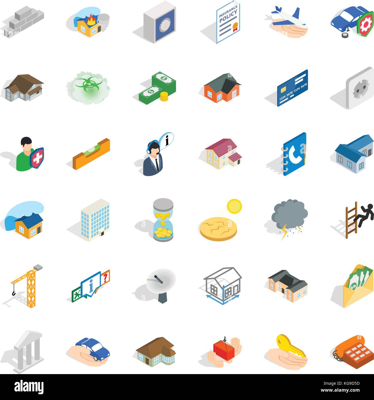 Building icons set, isometric style Stock Vector Image & Art - Alamy