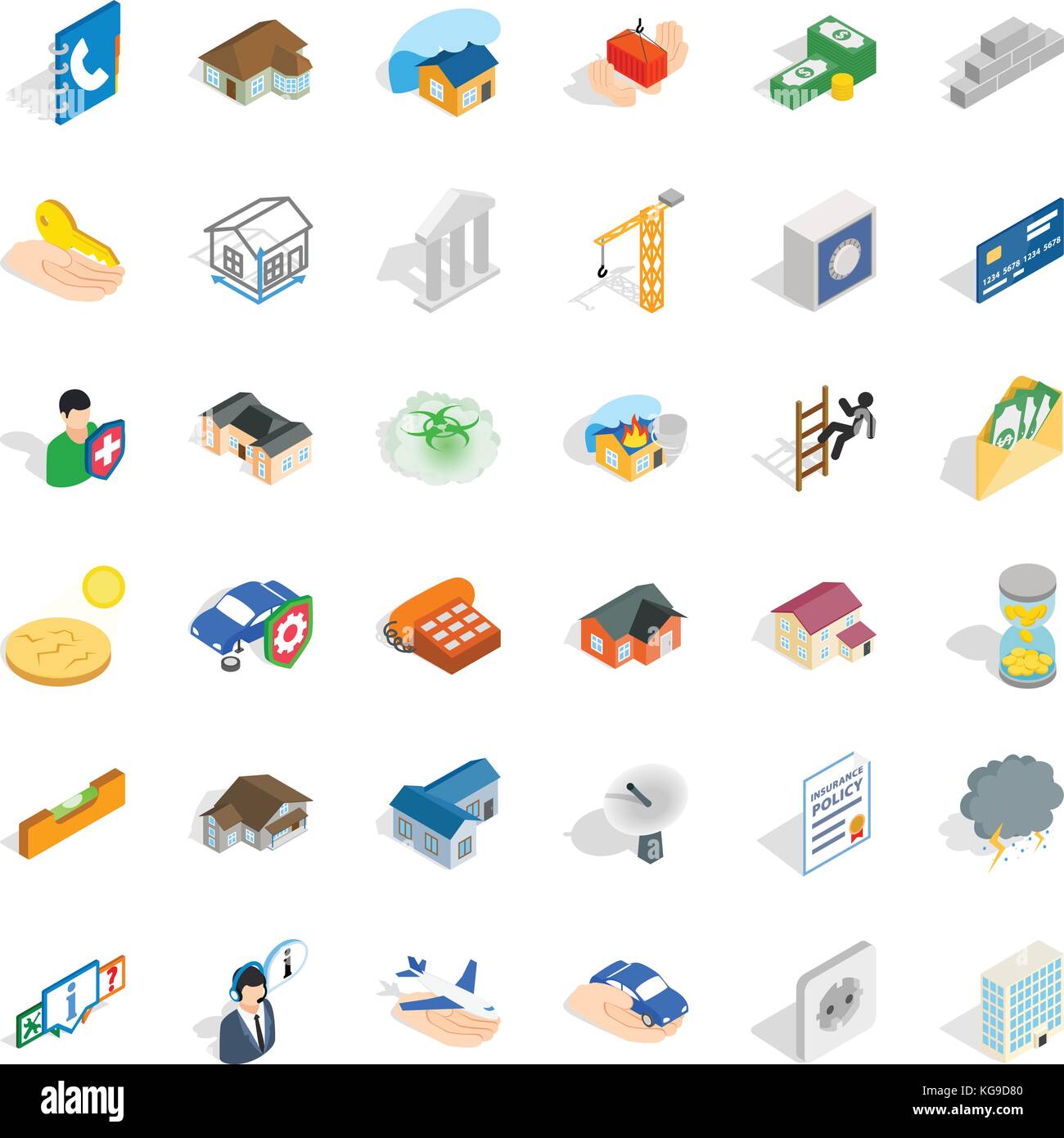 House icons set, isometric style Stock Vector Image & Art - Alamy
