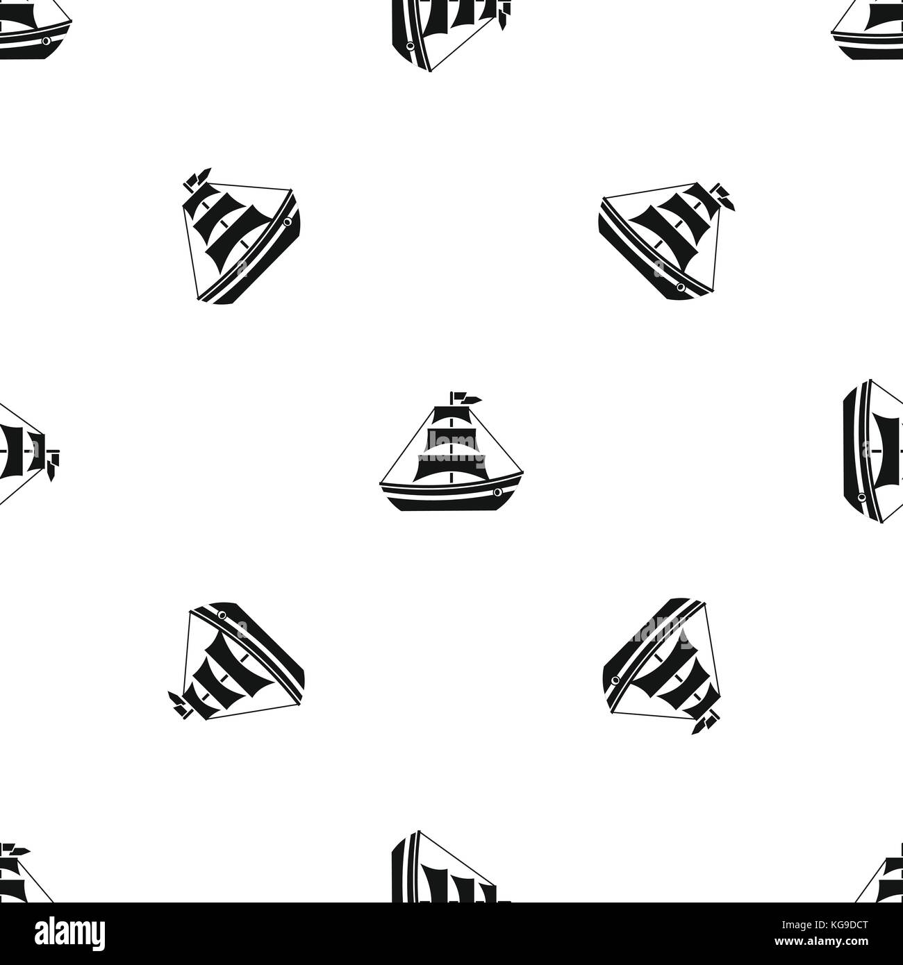 Boat with sails pattern seamless black Stock Vector Image & Art - Alamy