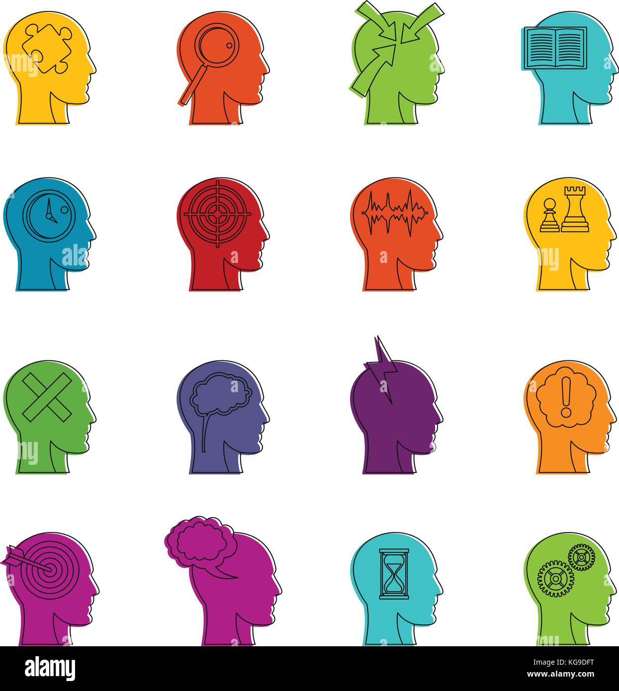 Head logos icons doodle set Stock Vector Image & Art Alamy