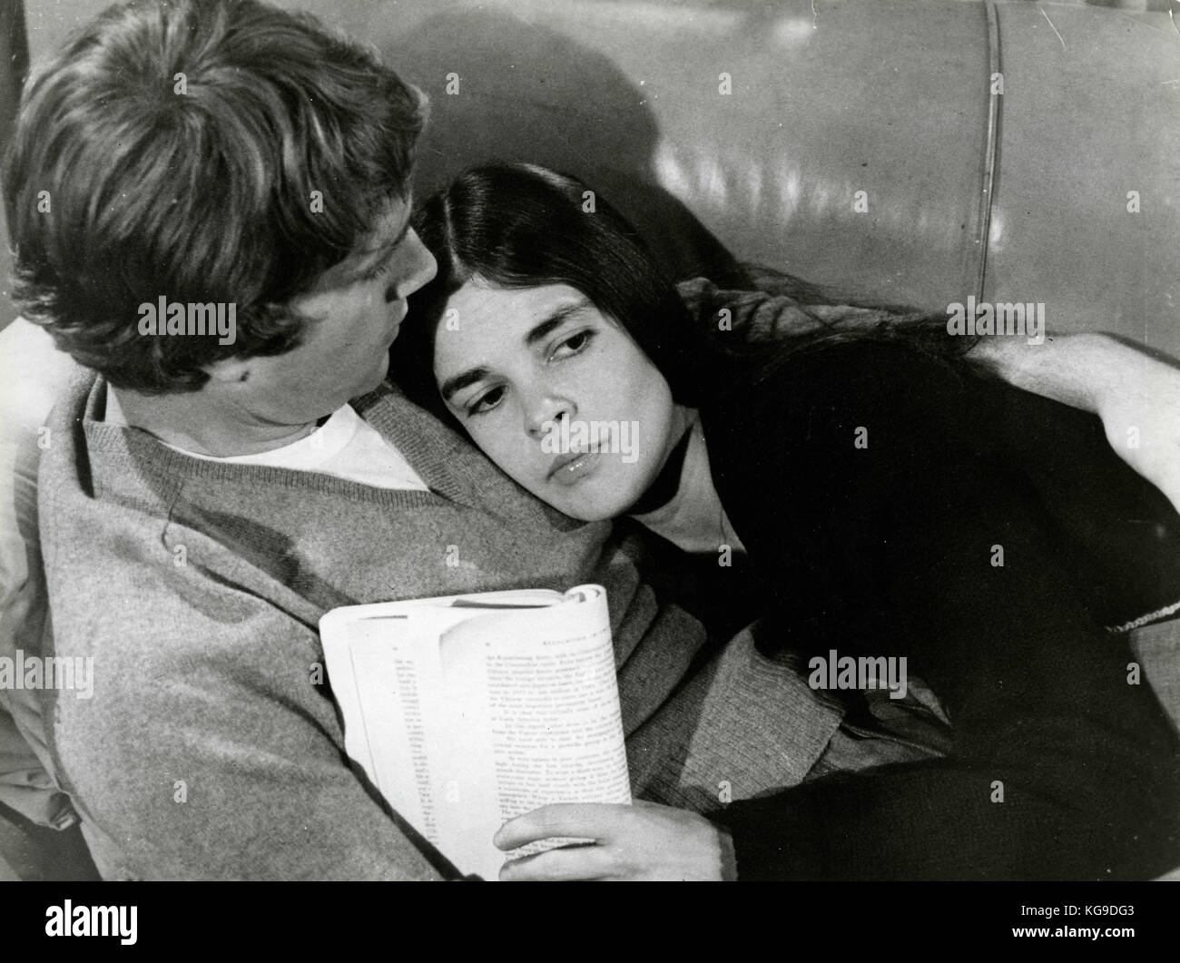 Actors Ryan O' Neal and Ali MacGrow in the movie Love Story, 1970 Stock Photo