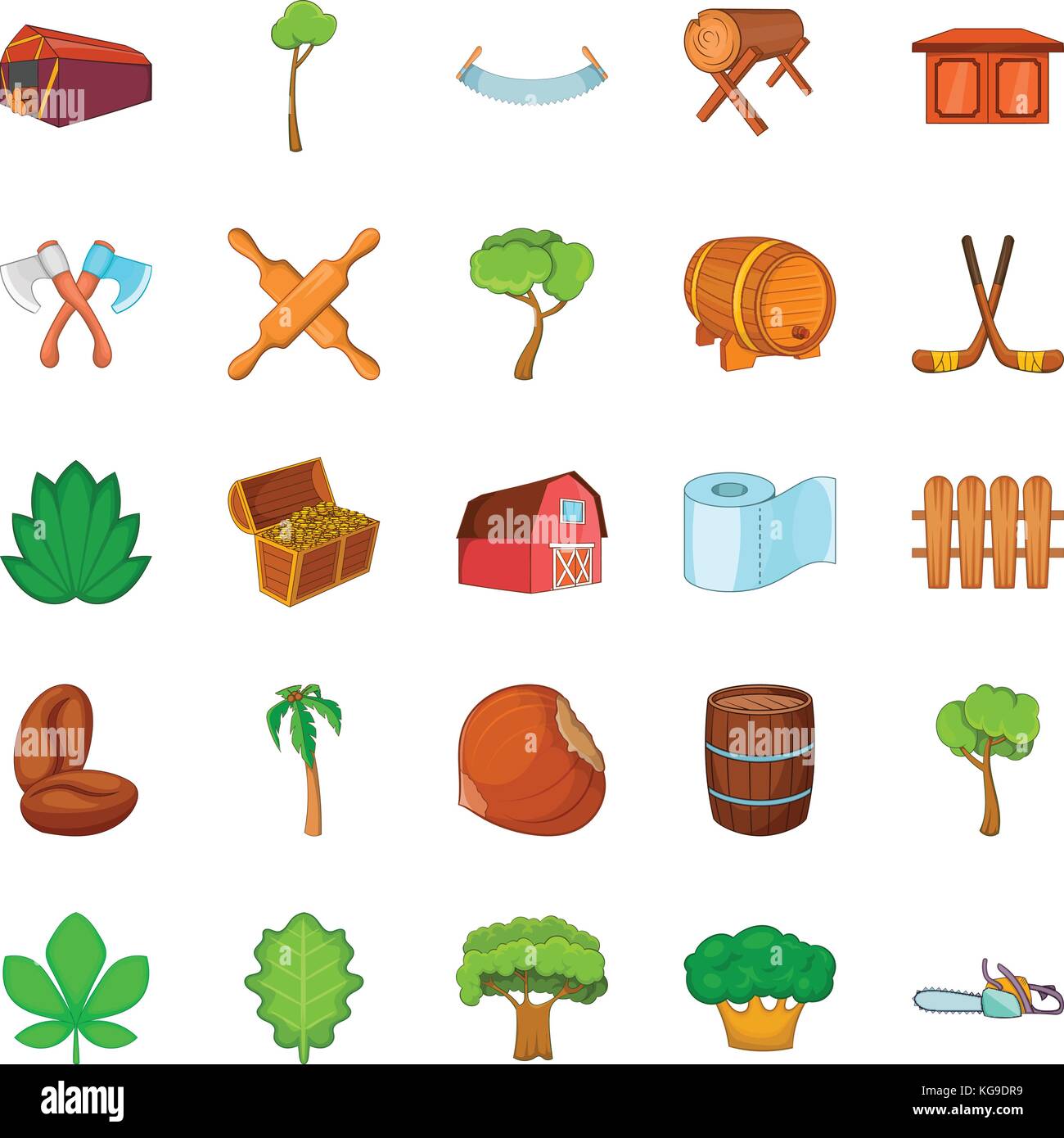 Timber icons set, cartoon style Stock Vector Image & Art - Alamy