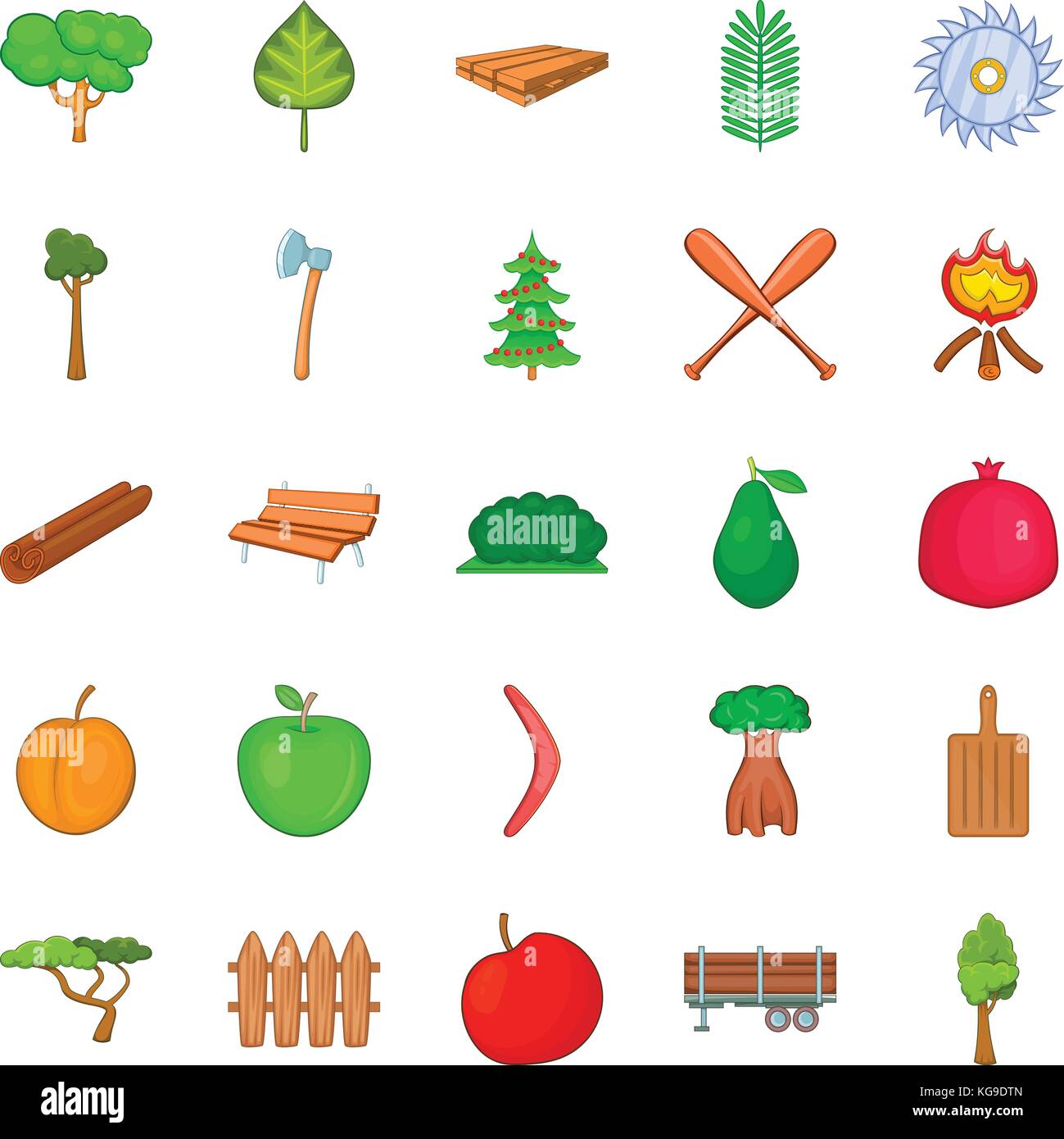Lumber icons set, cartoon style Stock Vector Image & Art - Alamy
