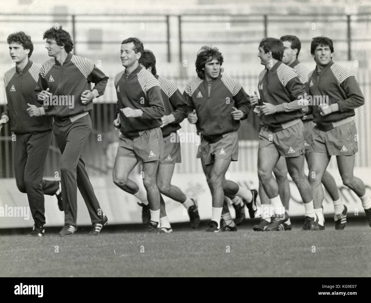 Training of the Italian national football team 1985 Stock Photo Alamy