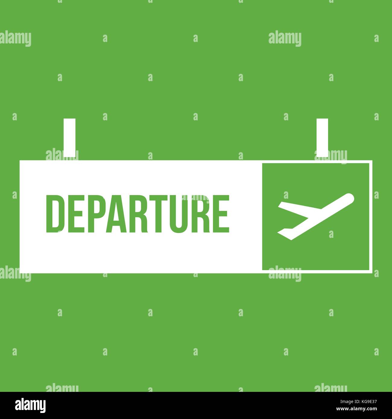 Airport departure sign icon green Stock Vector