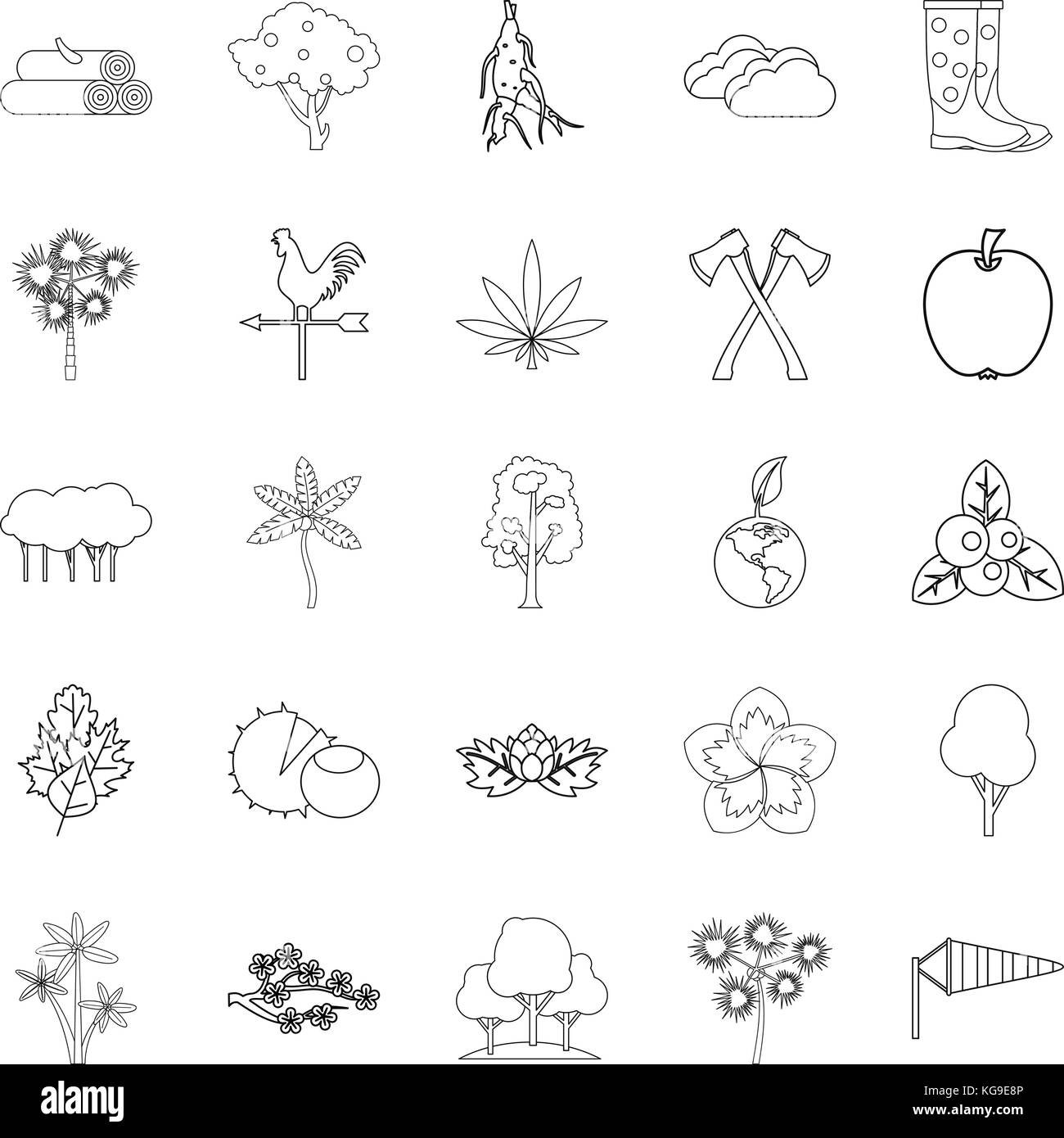 Copse icons set, outline style Stock Vector Image & Art - Alamy