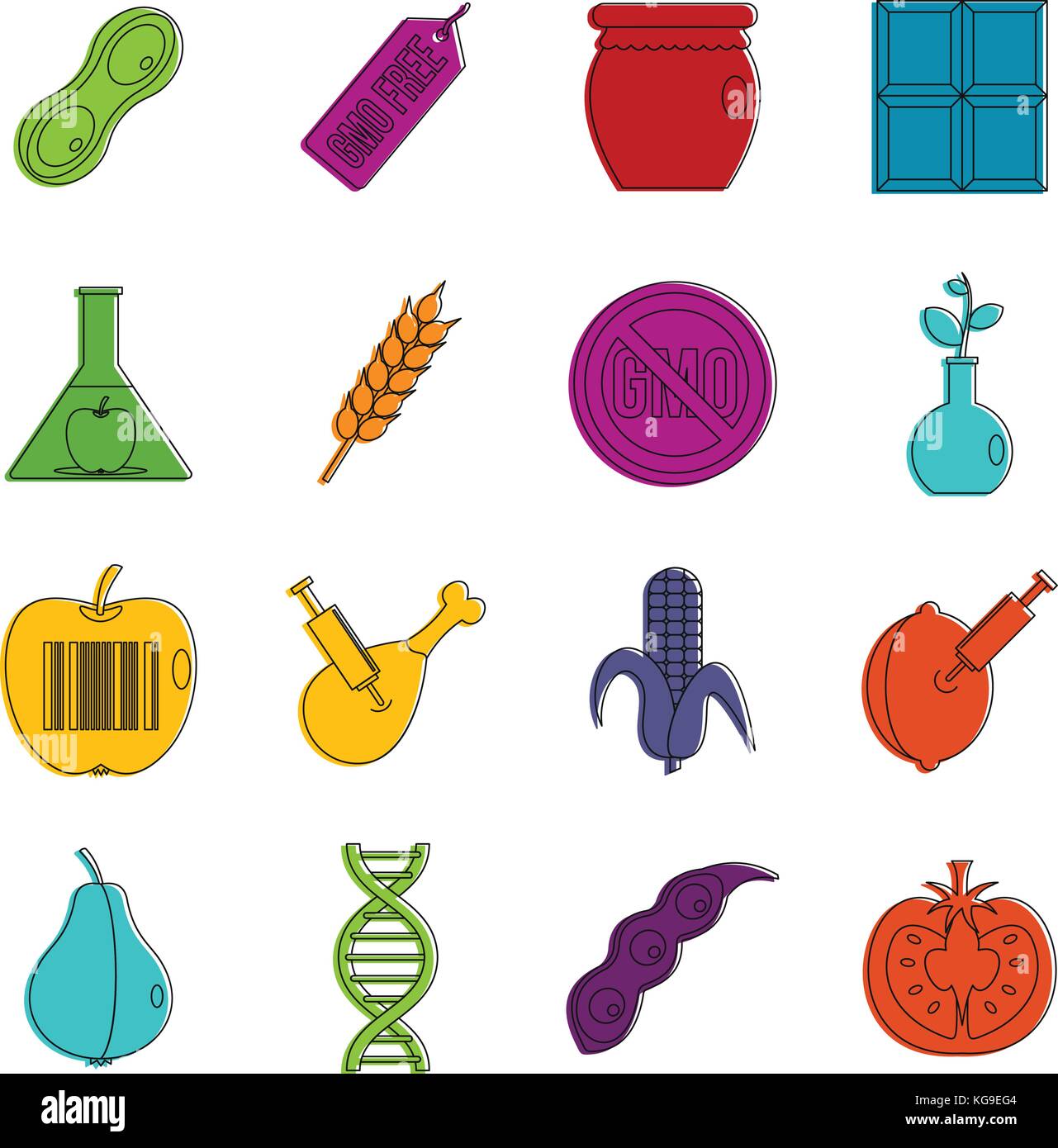 GMO icons doodle set Stock Vector Image & Art - Alamy