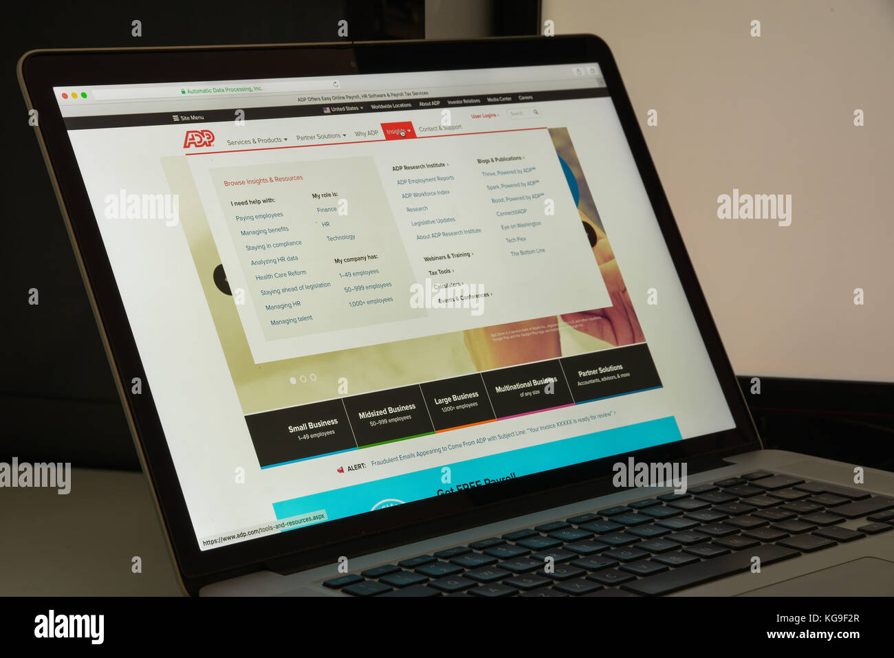 Milan, Italy - August 10, 2017: Automatic data processing services ...