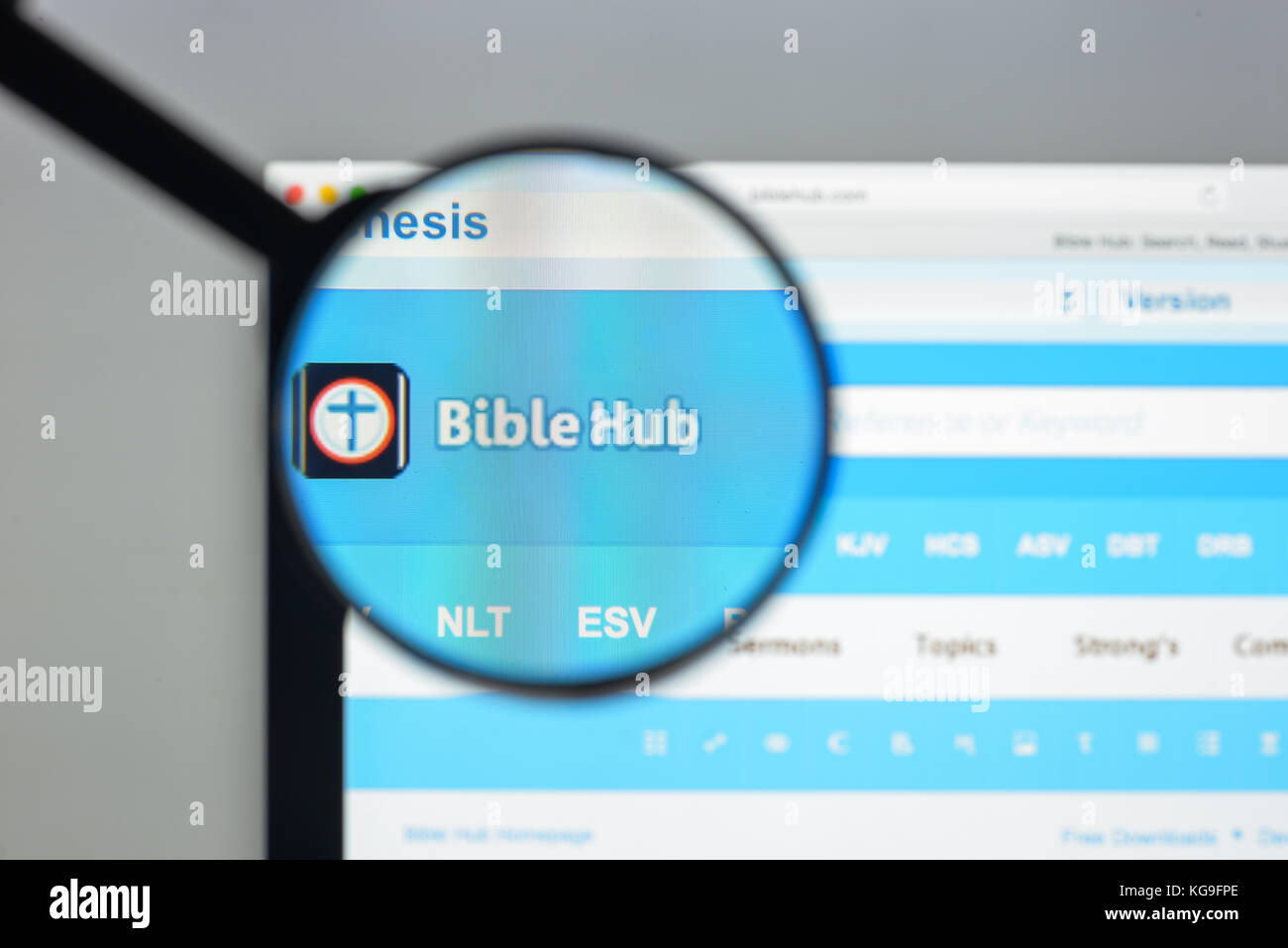Milan, Italy - August 10, 2017: Biblehub website homepage. Bible hub logo  visible Stock Photo - Alamy