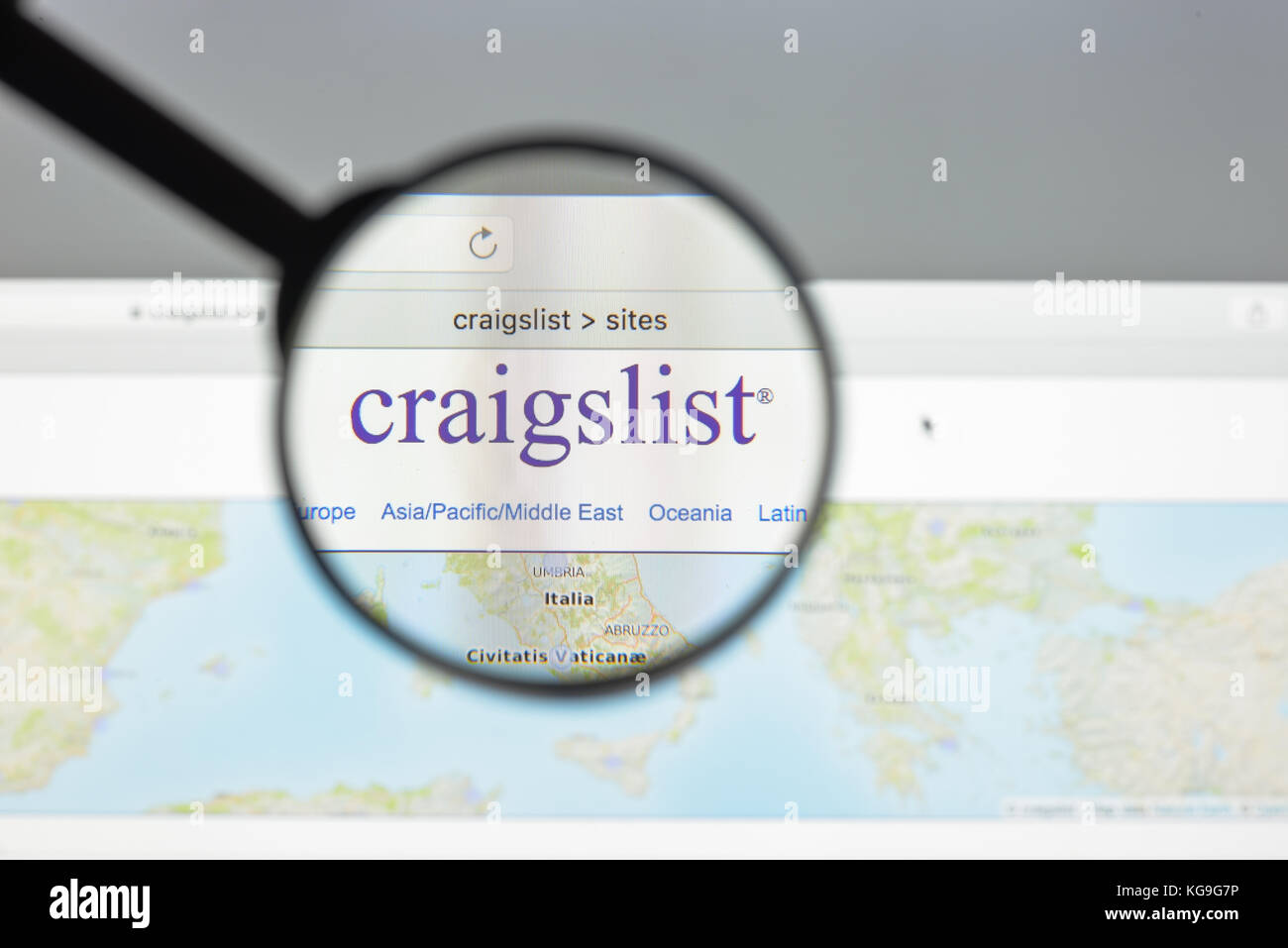 Milan, Italy - August 10, 2017: Craigslist.org website homepage. It is ...