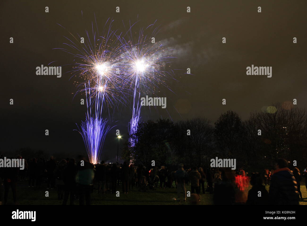 Bonfire Night Weekend Celebrations: Kingsman Fire Dance traditonal Guy Fawkes at The Cumberland arms Pub & Fireworks from Ouseburn Stadium. Newcastle upon Tyne, November 5th. DavidWhinham/AlamyLive Stock Photo
