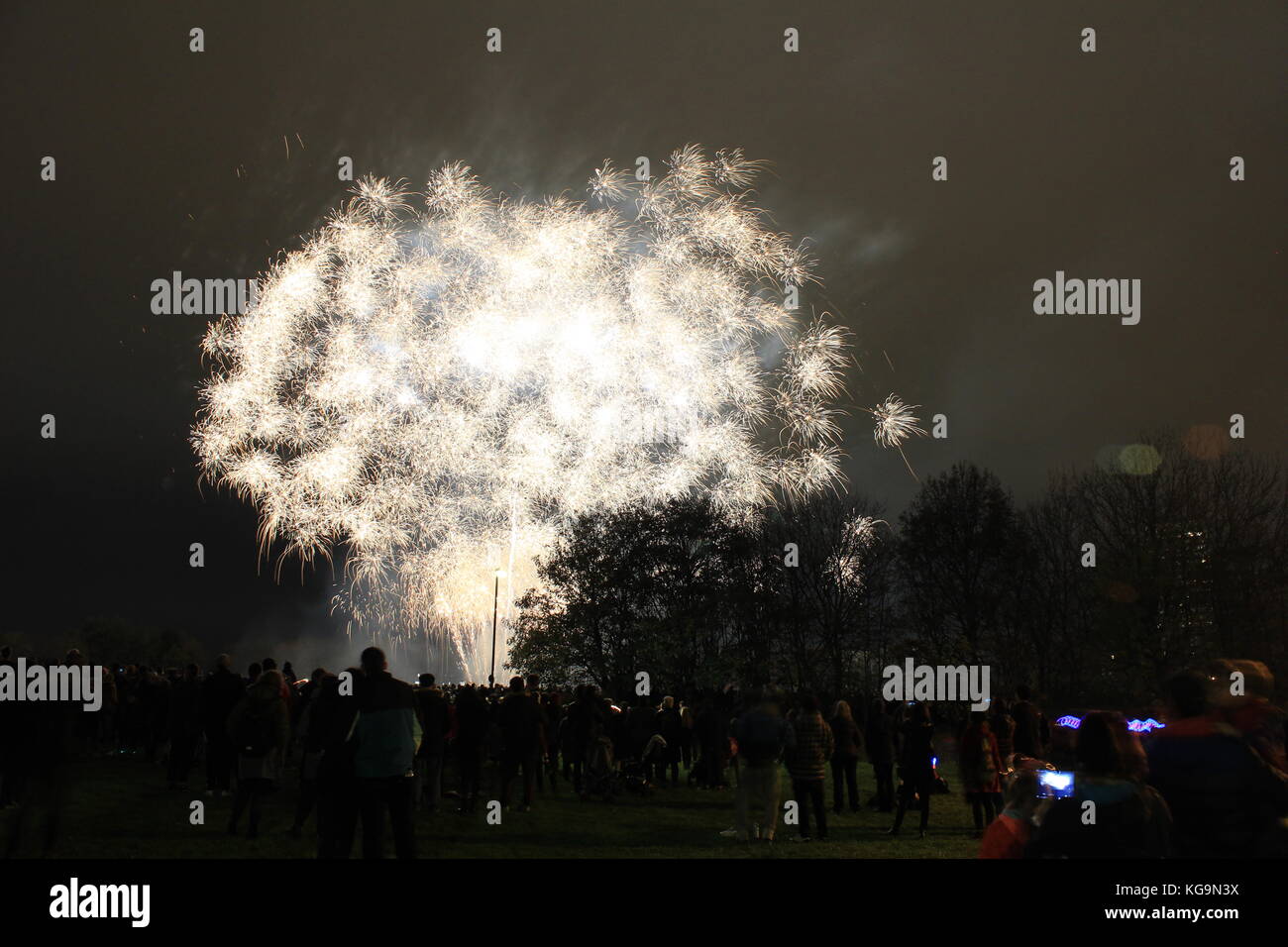 Bonfire Night Weekend Celebrations: Kingsman Fire Dance traditonal Guy Fawkes at The Cumberland arms Pub & Fireworks from Ouseburn Stadium. Newcastle upon Tyne, November 5th. DavidWhinham/AlamyLive Stock Photo