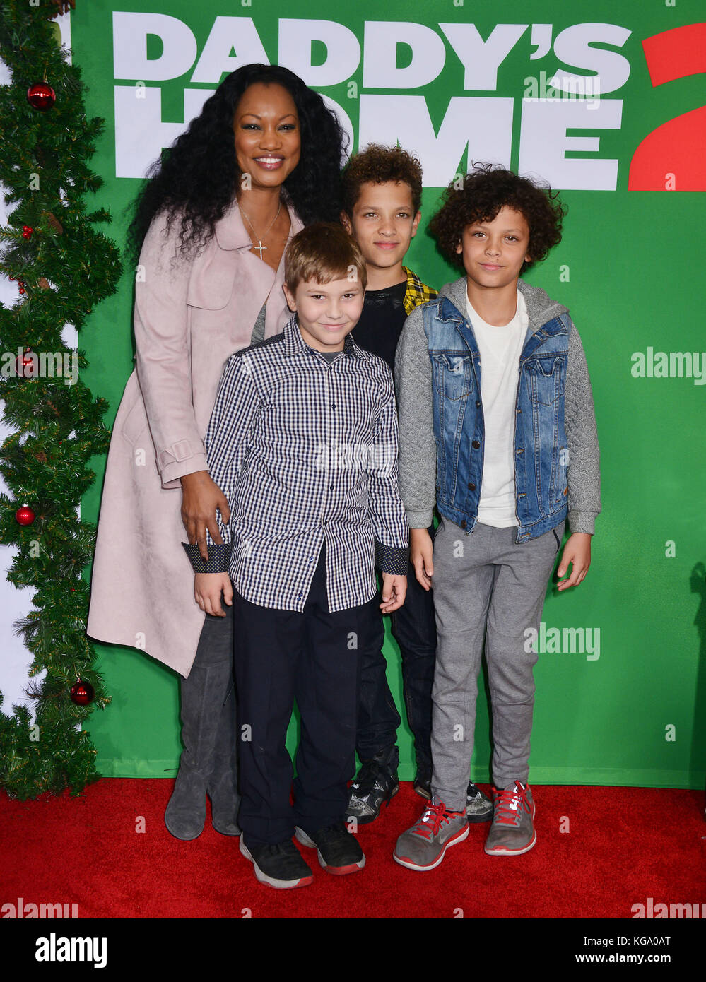 Los Angeles, USA. 05th Nov, 2017. Garcelle Beauvais, Jaid Thomas Nilon, Jax Joseph Nilon and Oliver Saunders 097 attend the premiere of Paramount Pictures' 'Daddy's Home 2' at Regency Village Theatre on November 5, 2017 in Westwood, California. Credit: Tsuni/USA/Alamy Live News Stock Photo
