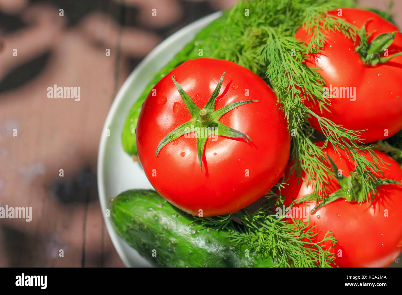 Fresh tomato and cucumbers Stock Photo Alamy