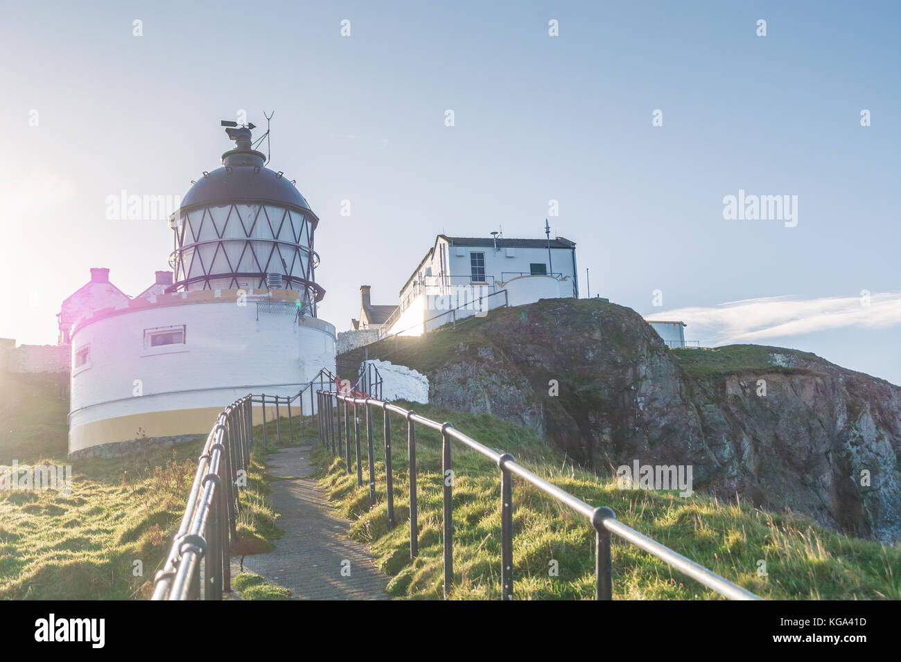 St Abbs Head, Lighthouse Stock Photo