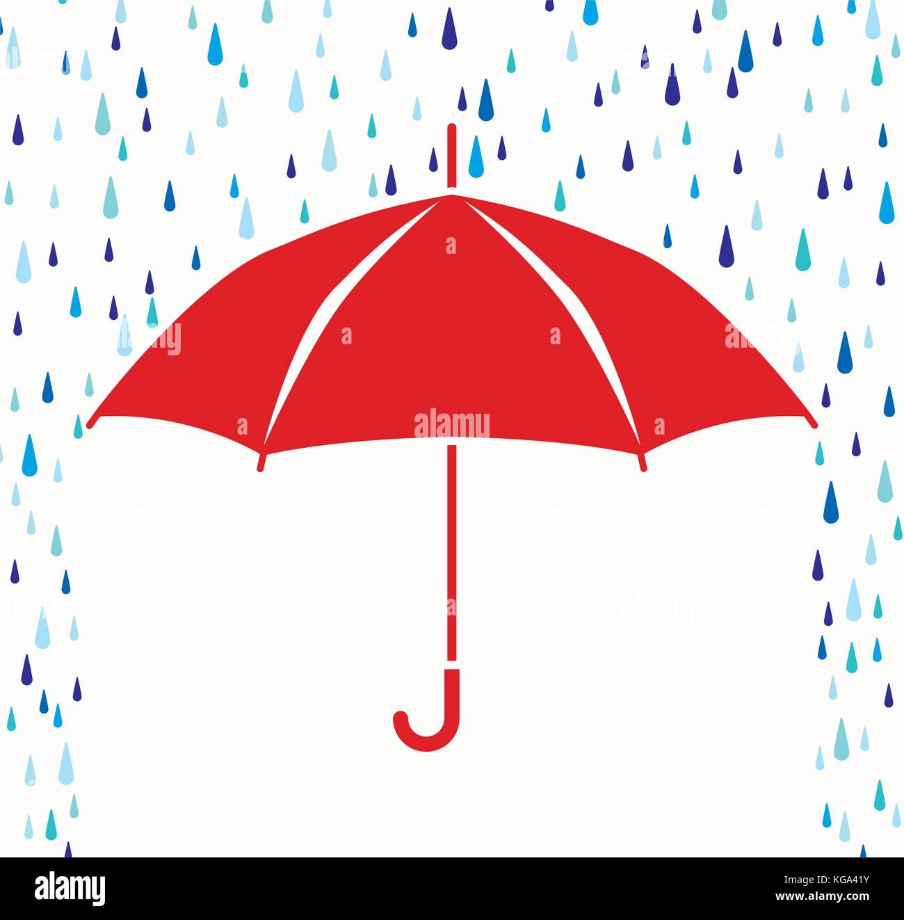 vector symbol of umbrella protection from rain drops Stock Vector Image ...