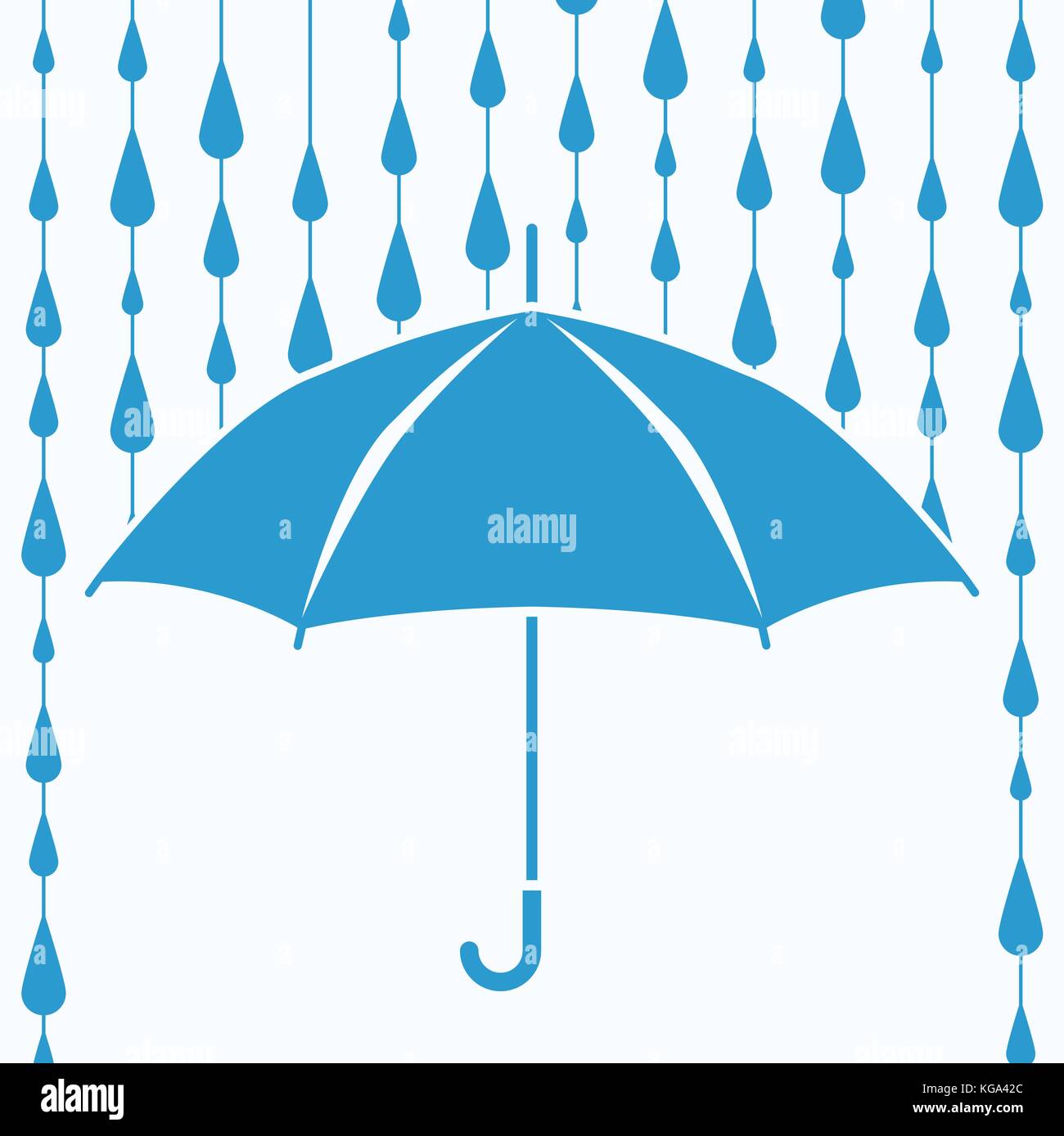 vector symbol of umbrella protection from rain drops Stock Vector Image