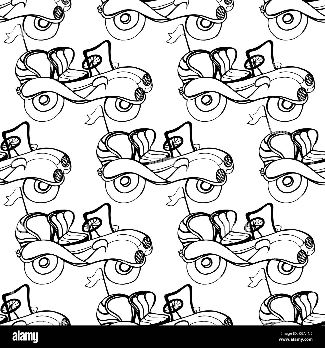 Car Pattern No Color Monochrome Car, seamless pattern background. Vector illustration Stock ...